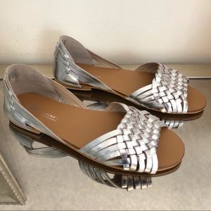 🟡 ASOS Wide Fit Metallic Huarache Sandals